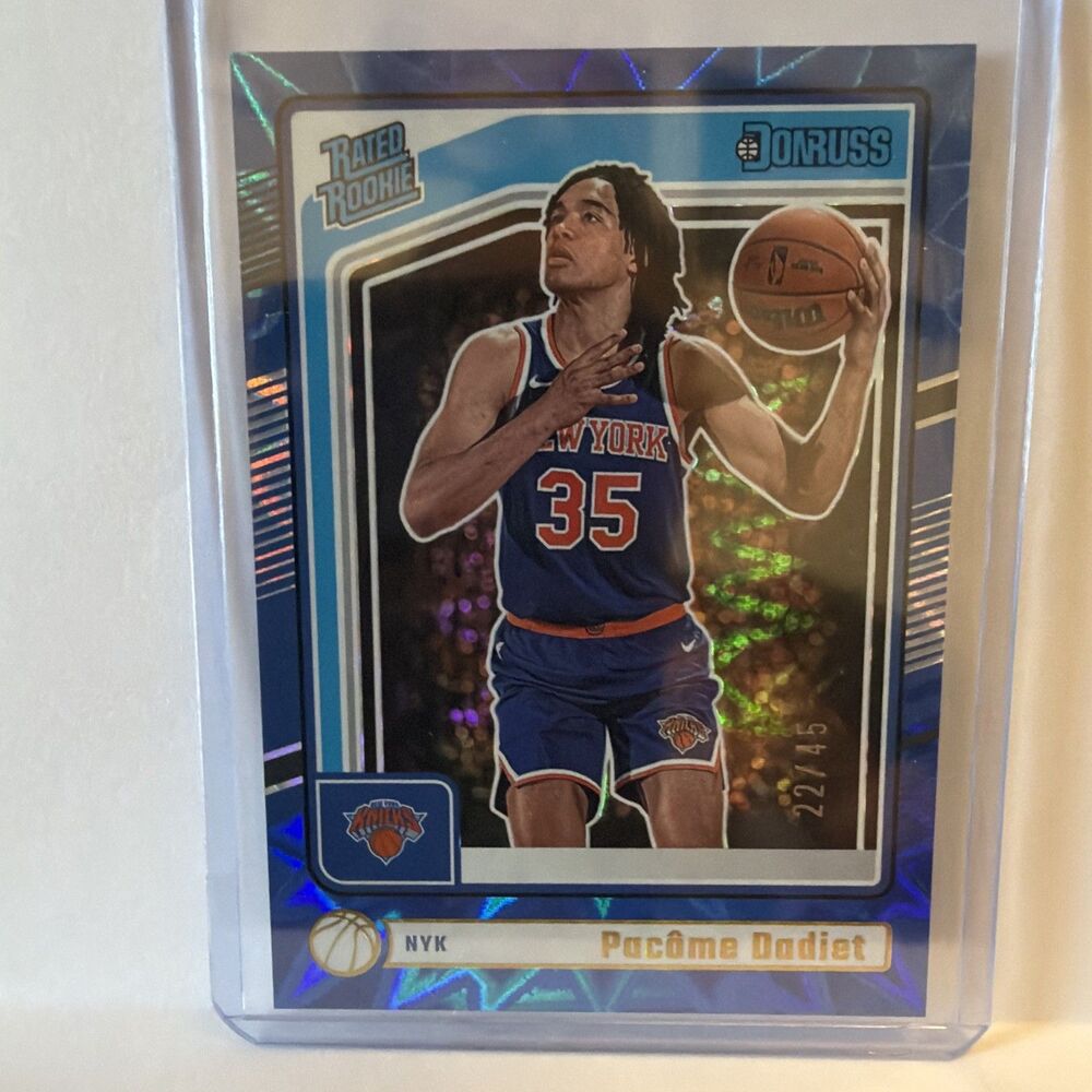 2024-25 Donruss Basketball Pacome Dadiet Teal Laser /25 Rated Rookie Knicks
